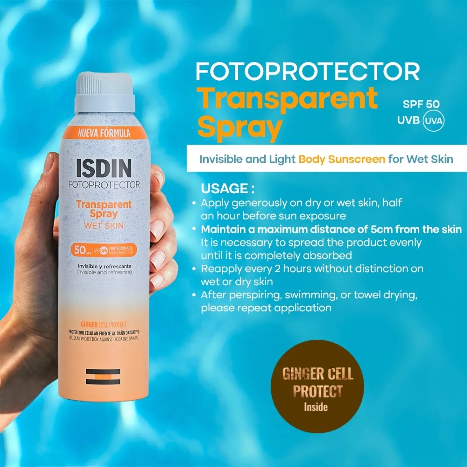 ISDIN FOTOPROTECTOR TRANSPARENT SPRAY WET SKIN SPF-50 250ML