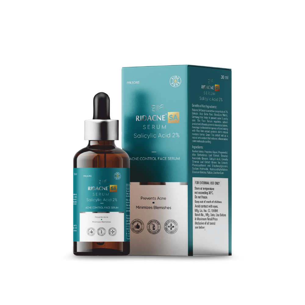 Ridacne SA Serum-Salicylic Acid 2% Acne Control Face Serum | Reduces Blackheads And Whiteheads | Minimizes Blemishes | Prevents Acne, 30 ML