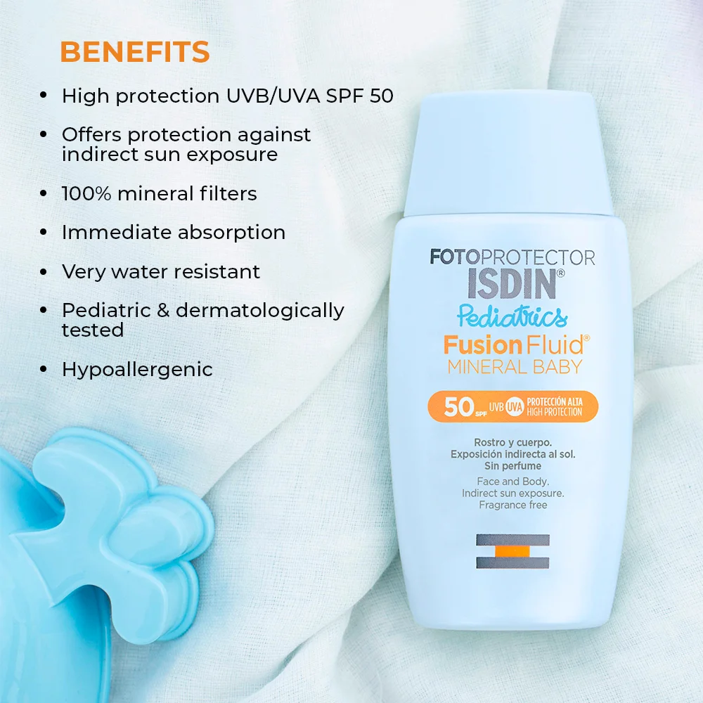 Isdin Pack Fotoprotector Pediatrics Fusion Fluid Mineral Baby SPF50+ 50ml +  Pediatrics Spray Transparente SPF50 250ml